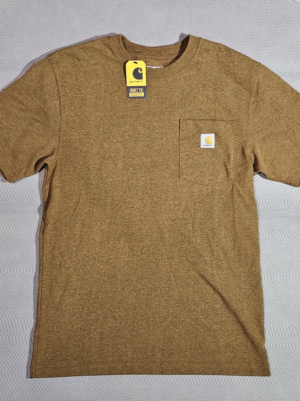 Carhartt Men’s Short-Sleeve Pocket Tee — Heathered Caramel
